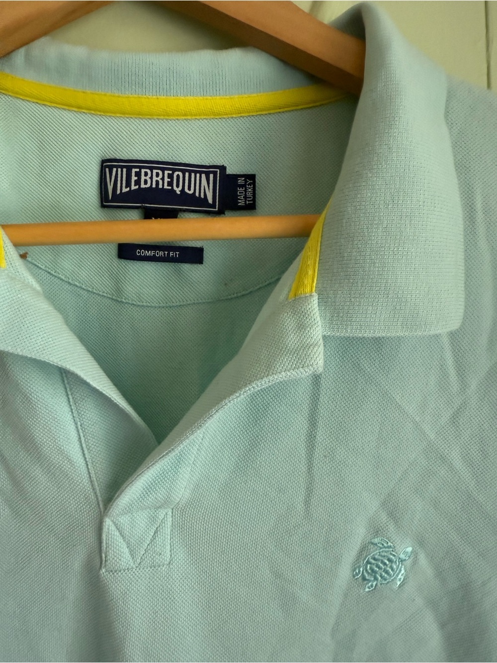 Vilebrequin Light Blue Polo with Yellow Trim - Picture 2 of 3